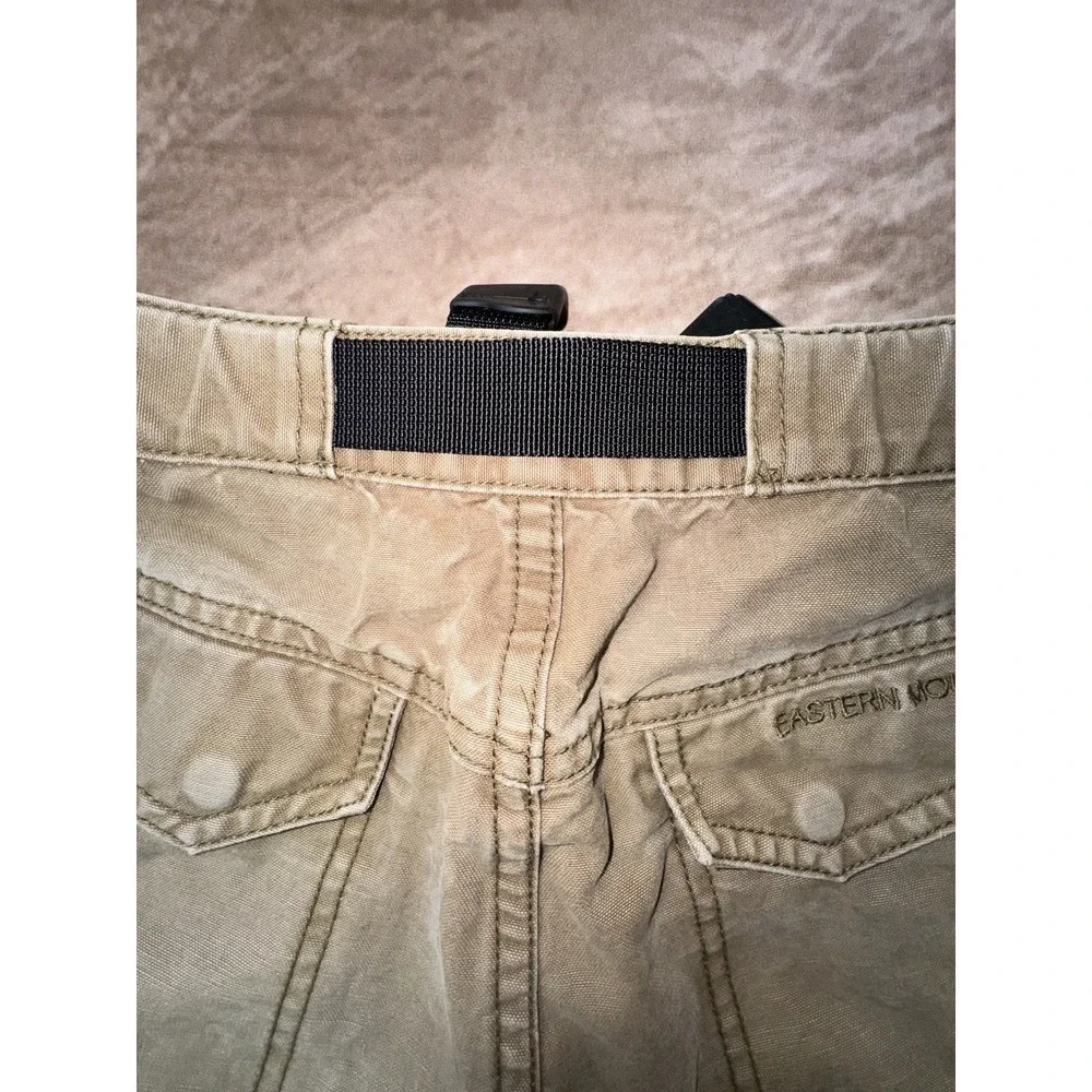 90s Eastern Mountain Sports Mens 31 X 30 Hiking Pants Brown Canvas Belted Cargo